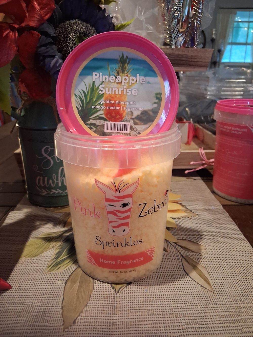 Pink Zebra Pineapple Sunrise Sprinkles - Pink & Yellow